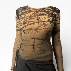 Rare Vintage Cop Copine Trees Mesh Top